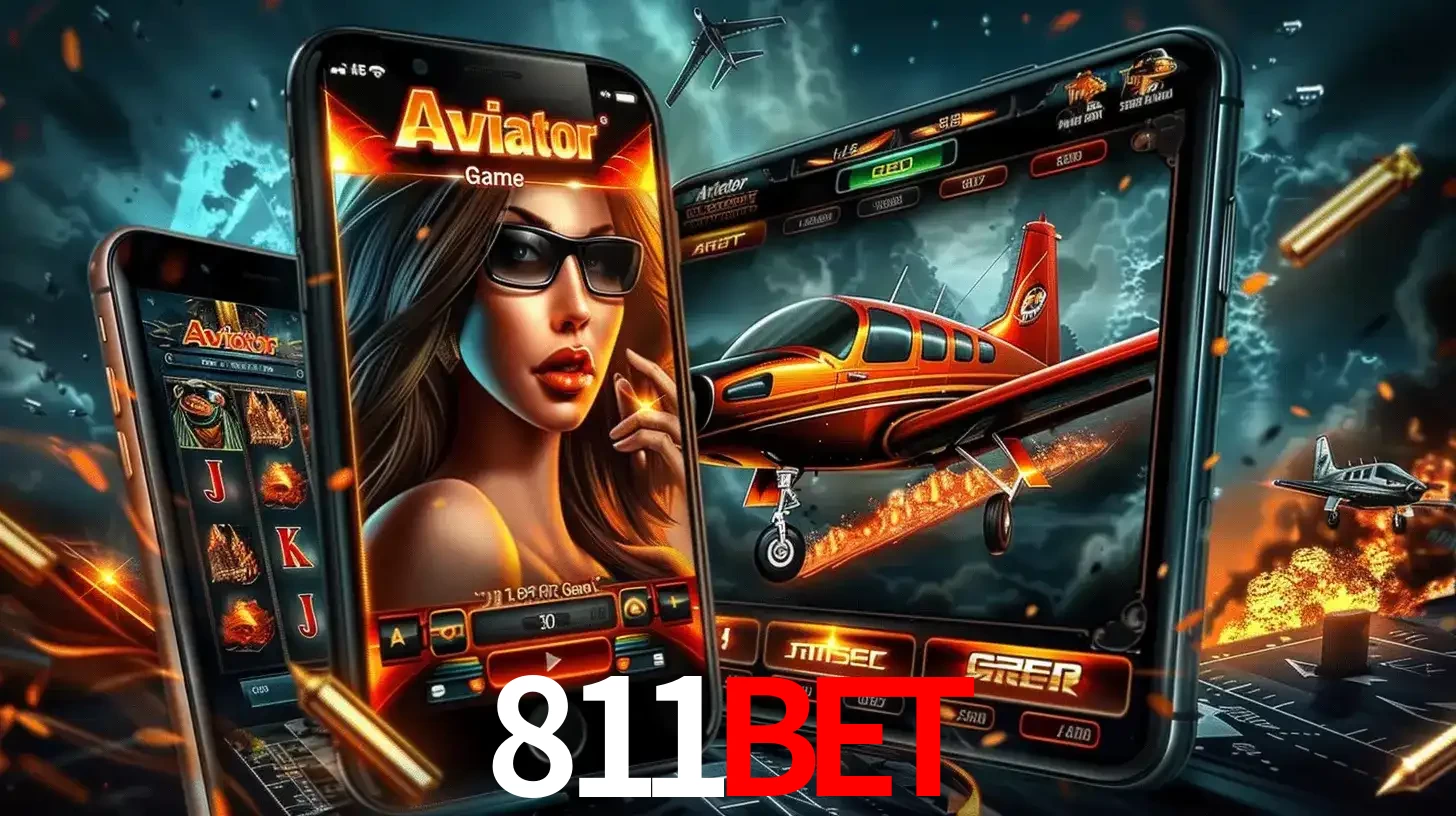 O popular jogo de apostas Aviator exibido em vários celulares e tablets, mostrando a interface emocionante e a ação de voo disponíveis para jogar agora no 811BET.