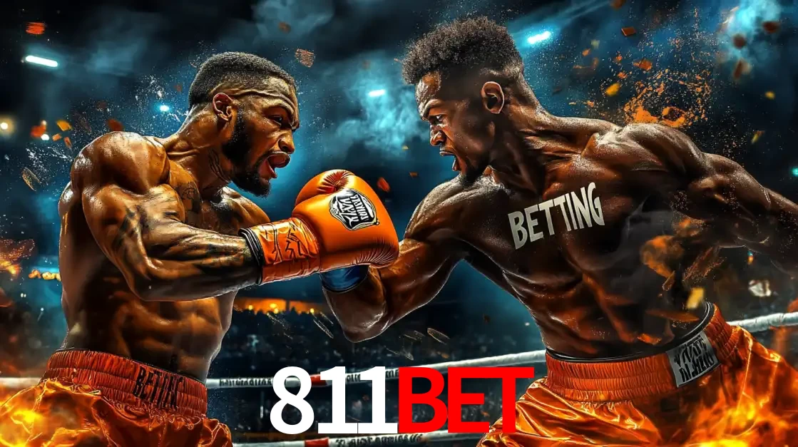 Dois boxeadores em uma luta intensa e explosiva, representando a adrenalina e as oportunidades de apostas em esportes de combate disponíveis na plataforma 811BET.